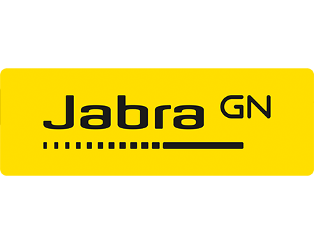 Jabra GN logo on yellow background.