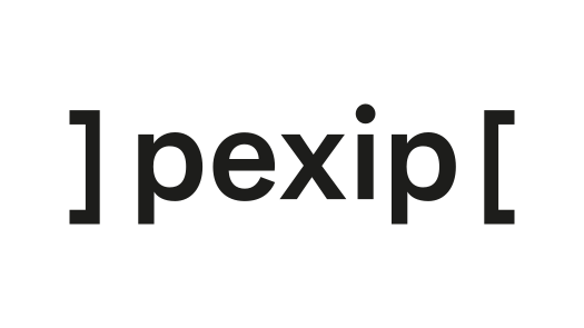 Pexip logo with stylized text and brackets.