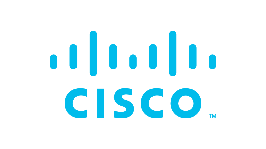 Cisco logo with stylized blue sound waves above the company name.