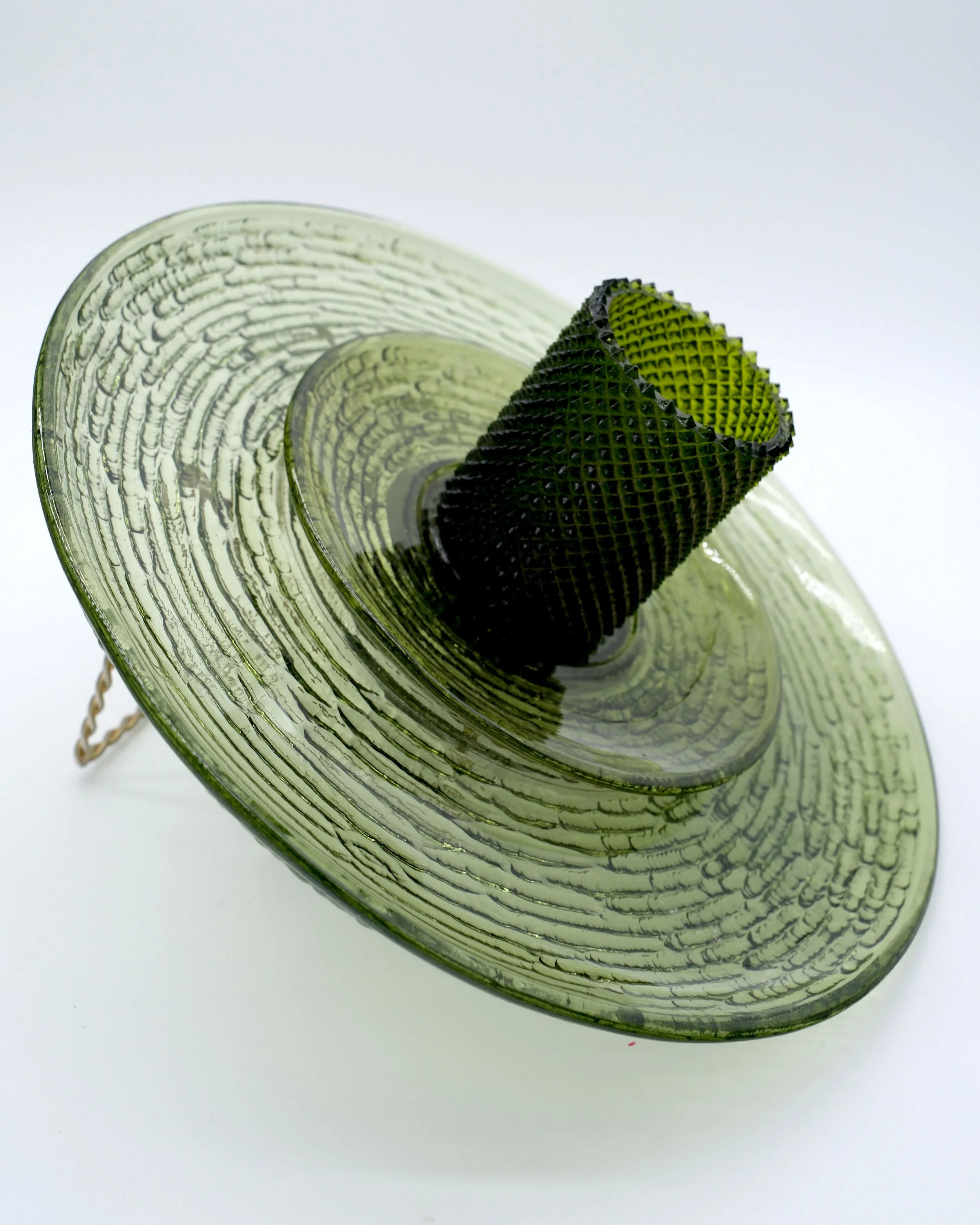 Plate Flower - Green Glass