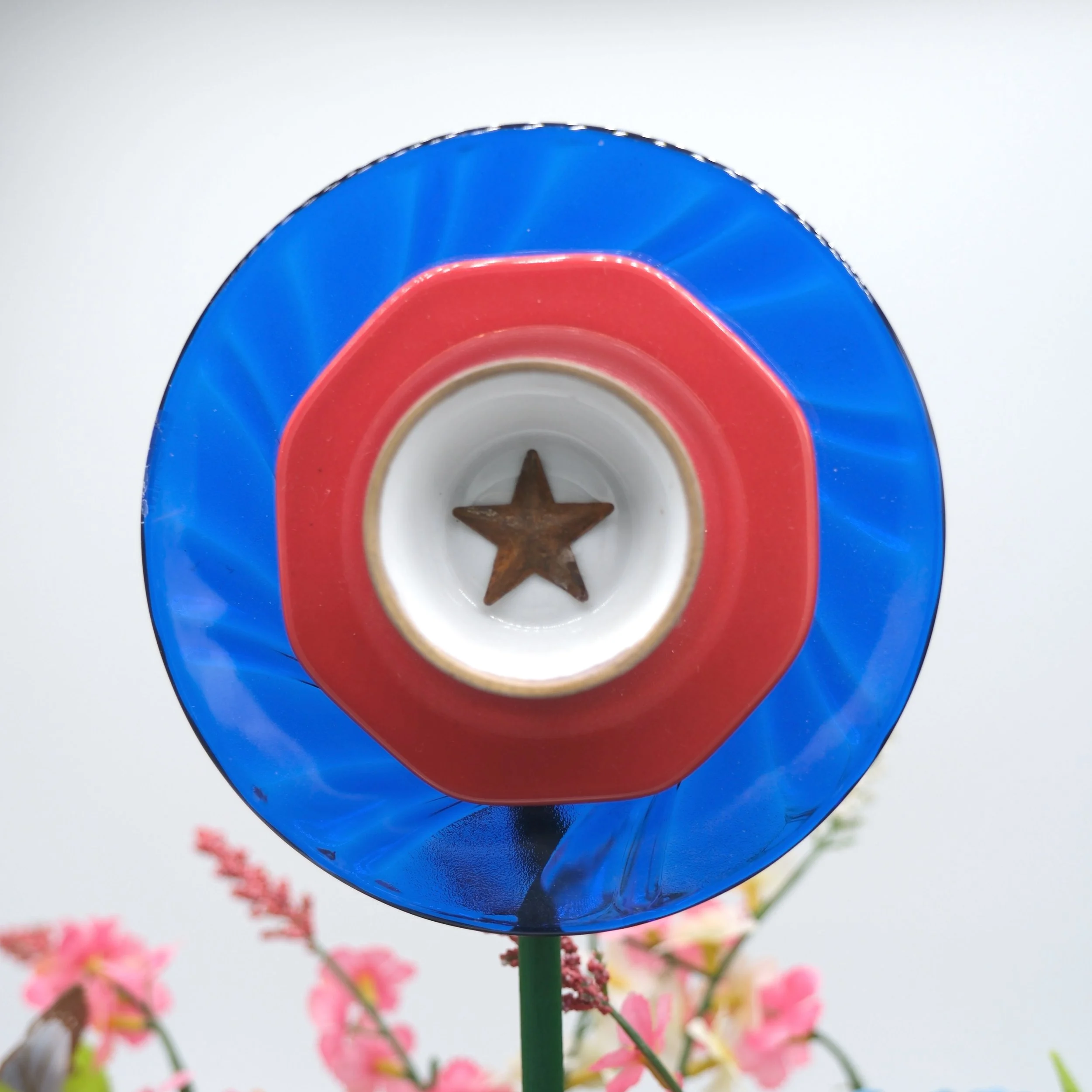 Mini Plate Flower - Red, White & Blue