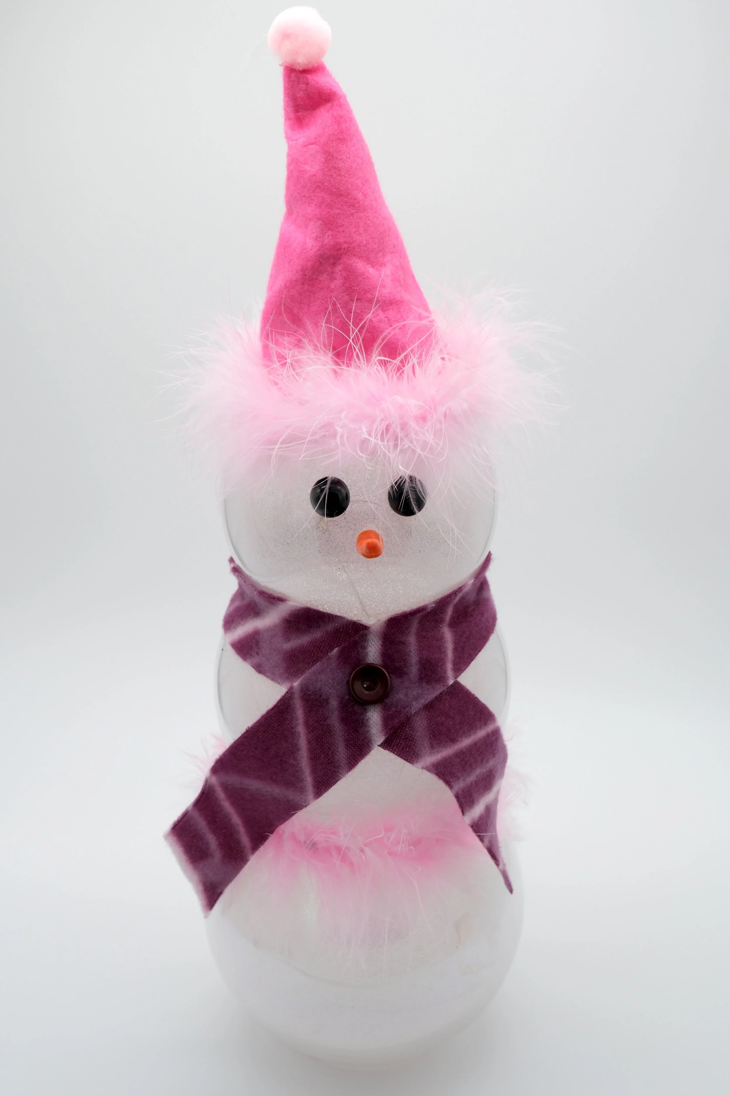 Tall Snowman w/Pink Hat - Lights Up