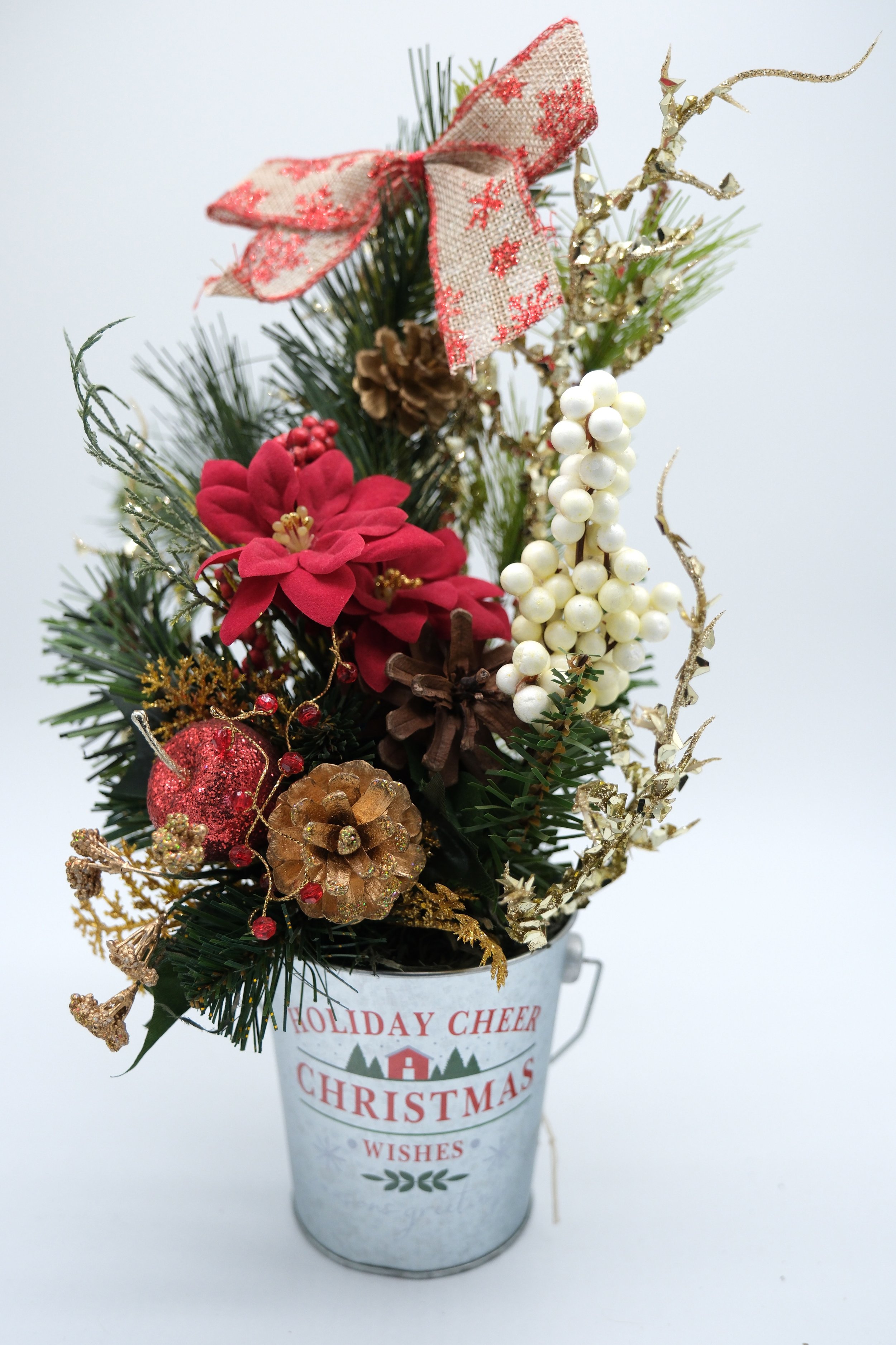 Holiday Bucket w/ Large Arrangement