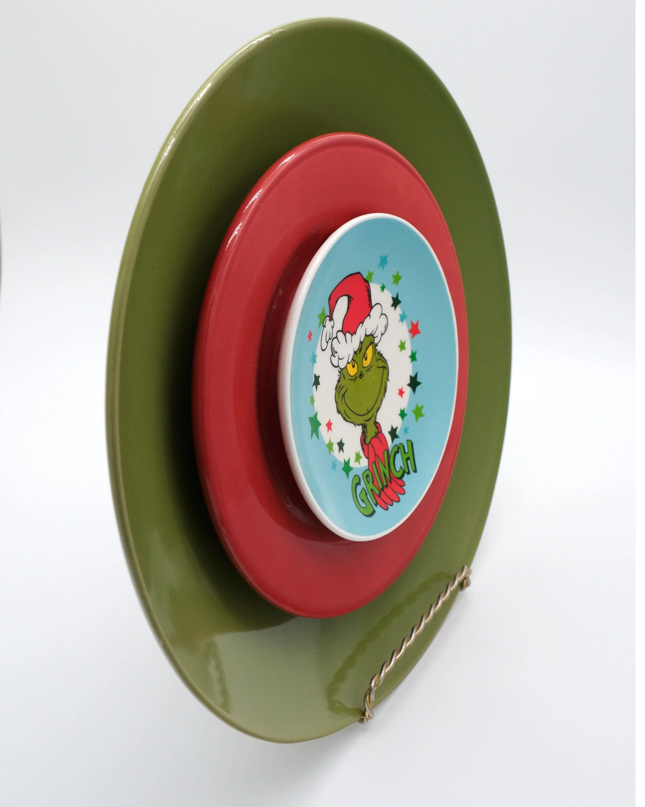 Plate Flower - Holiday Grinch