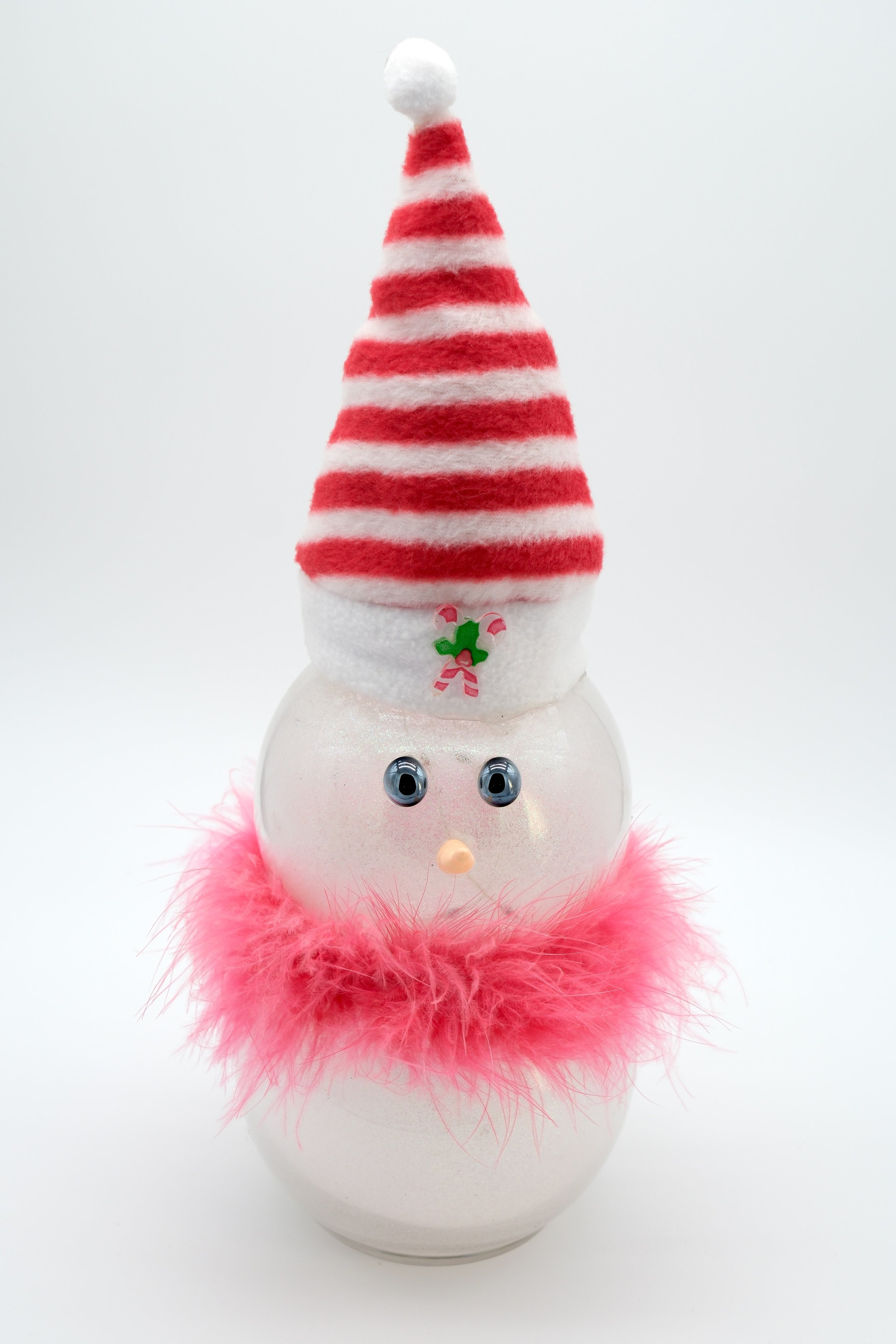Small Snowman w/Pink Scarf - Lights Up