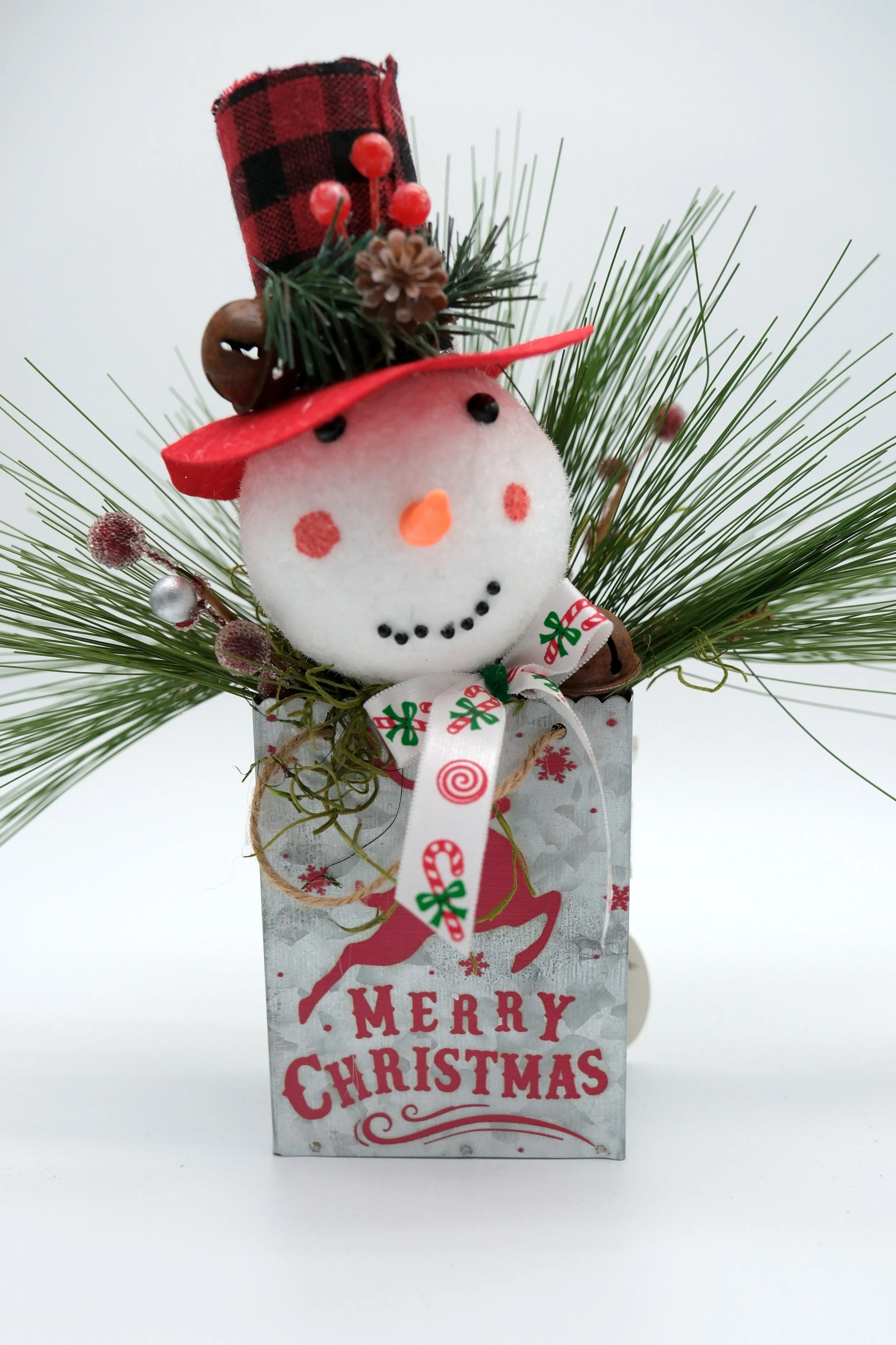 Holiday Tin Bag w/Snowman