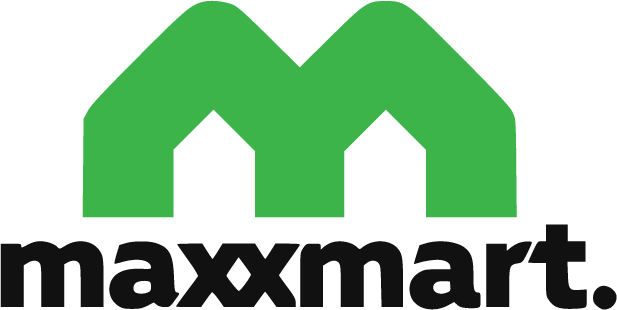 The Maxxmart logo with a large green 'M' above the black text 'maxxmart' on a white background.