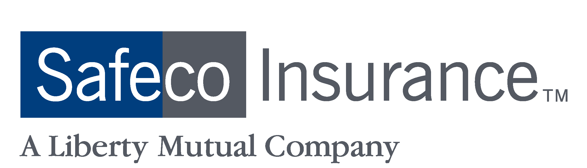 Safeco Insurance logo with blue, gray, and black text, and the tagline "A Liberty Mutual Company" underneath.
