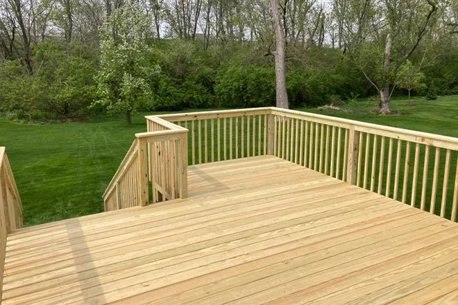 pressure treated wood outdoor deck