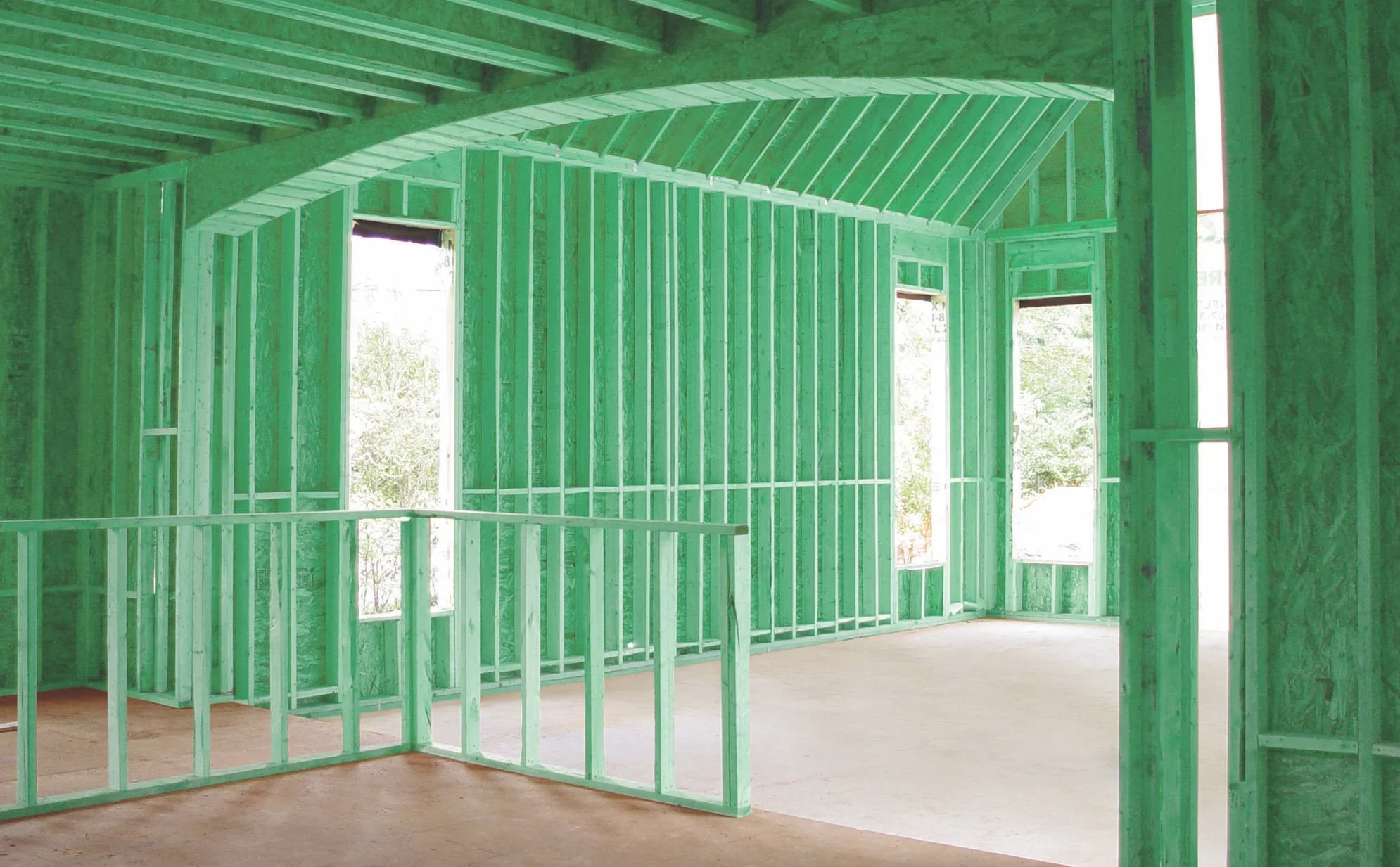 mold resistant wood framing green tint
