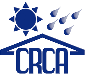 Logo featuring a sun and rain drops above a house outline with the text 'CRCA'.