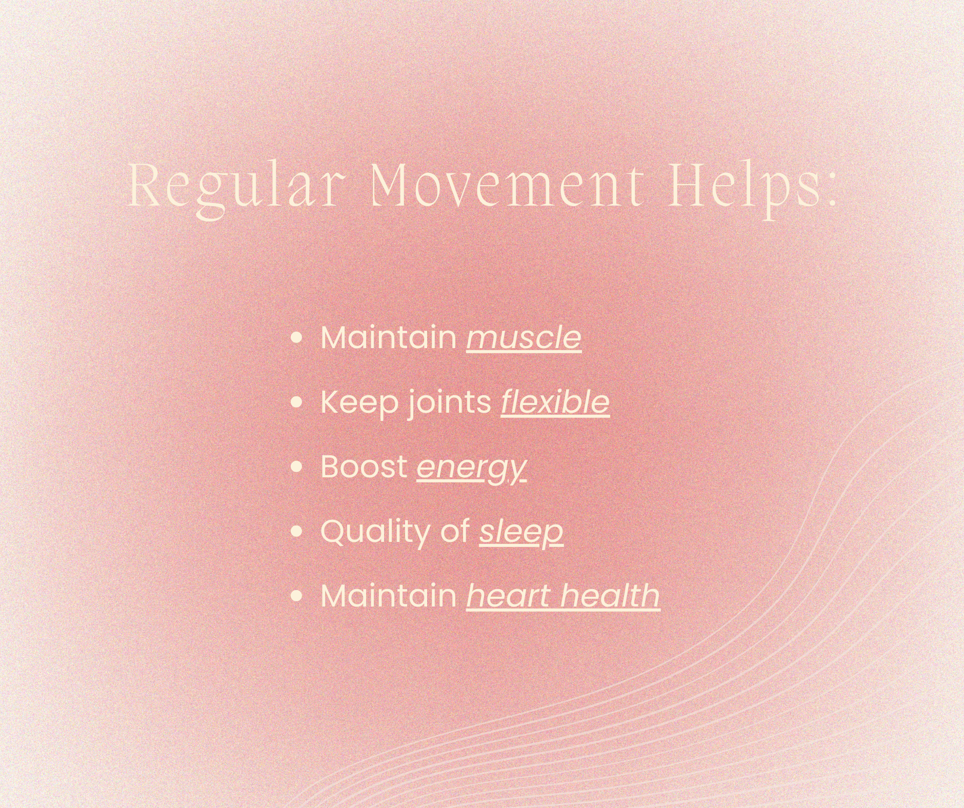 During midlife, your body naturally loses some muscle and bone strength. Hormonal changes can make this more noticeable.