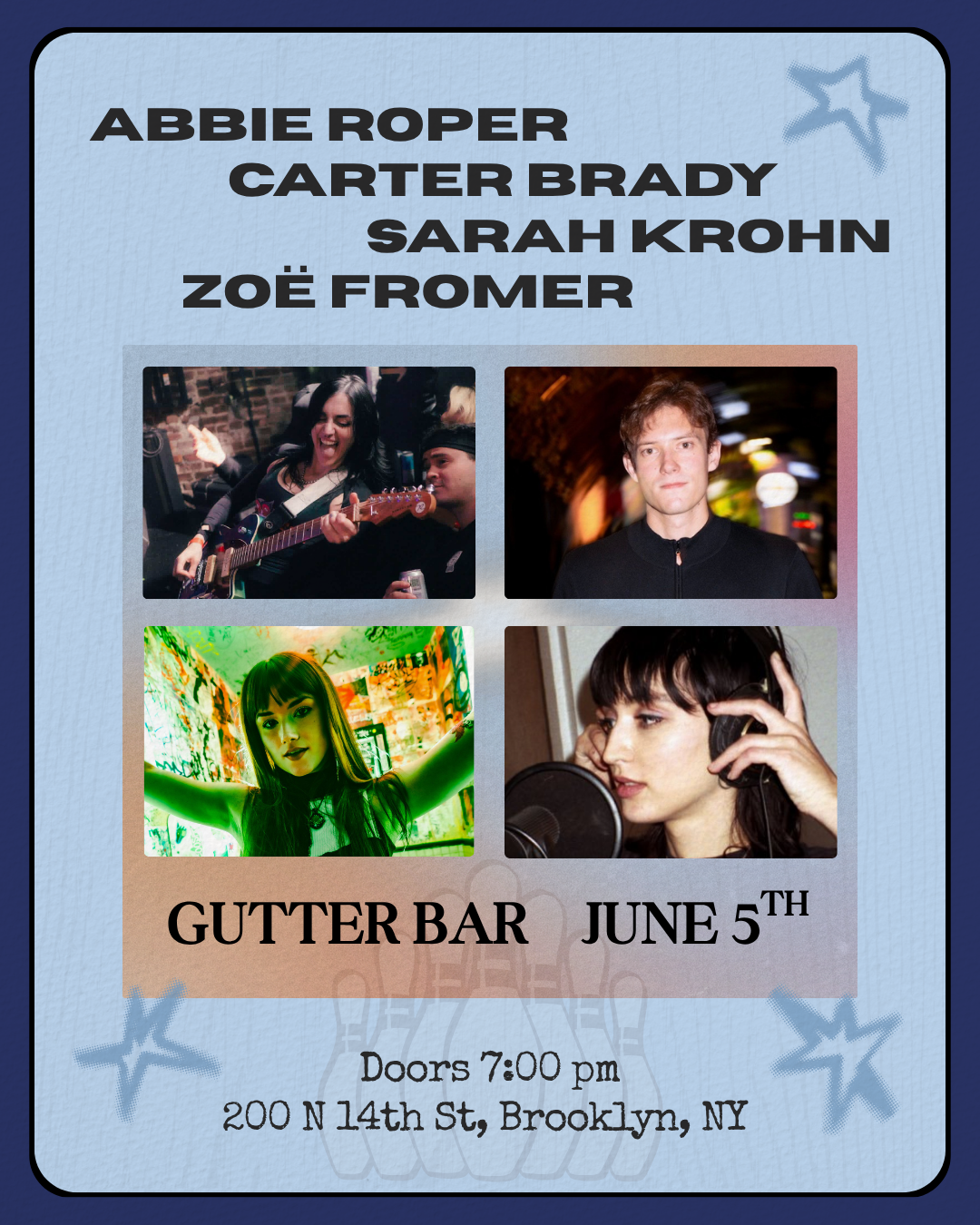 LIVE SHOW! Abbie Roper, Carter Brady, Sarah Krohn, Zoe Fromer