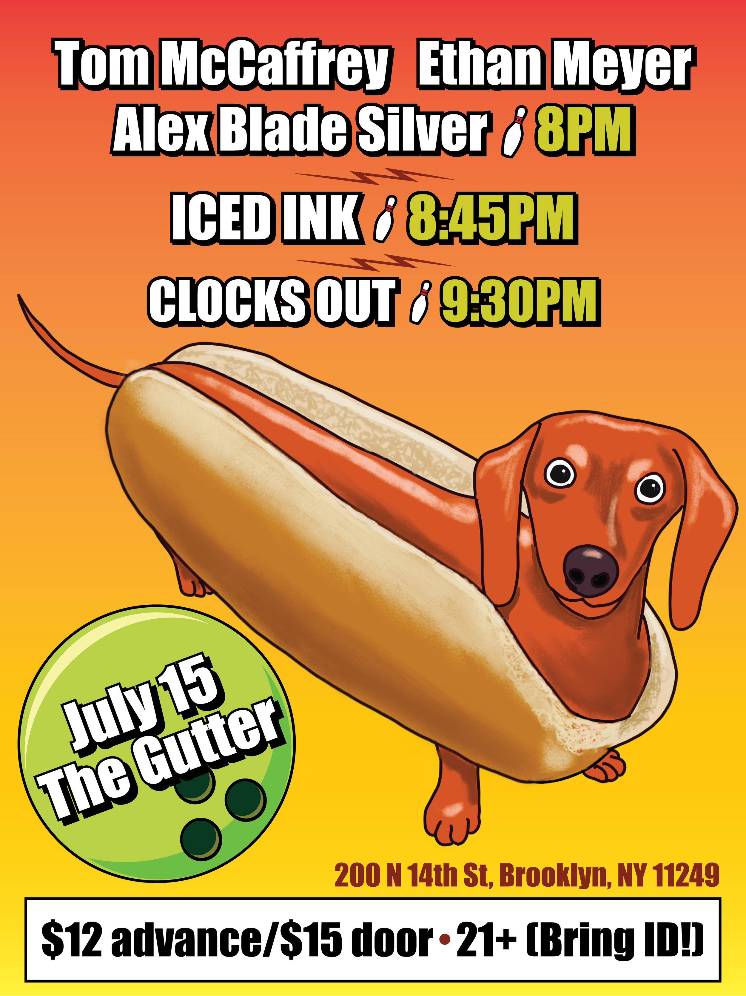 OWL PRESENTS! Clocks Out, Iced Ink, The Tom McCaffrey, Ethan Meyer, Alex Blade Silver Trio