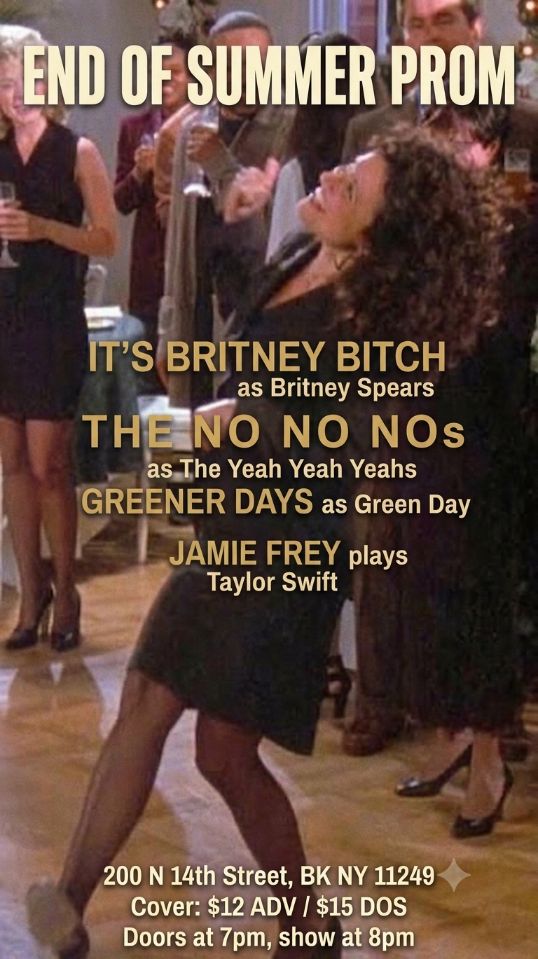 OWL PRESENTS! Cover Night with It's Britney Bitch as Britney Spears, No No No's as Yeah Yeah Yeahs, Greener Days as Green Day, Jamie Frey plays Taylor Swift!