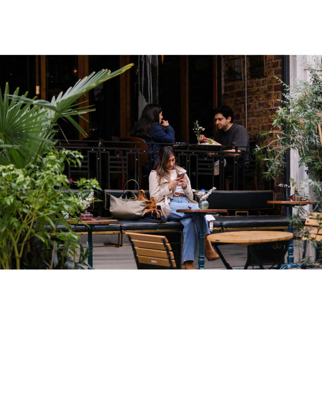 Christians on social media at a coffee shop