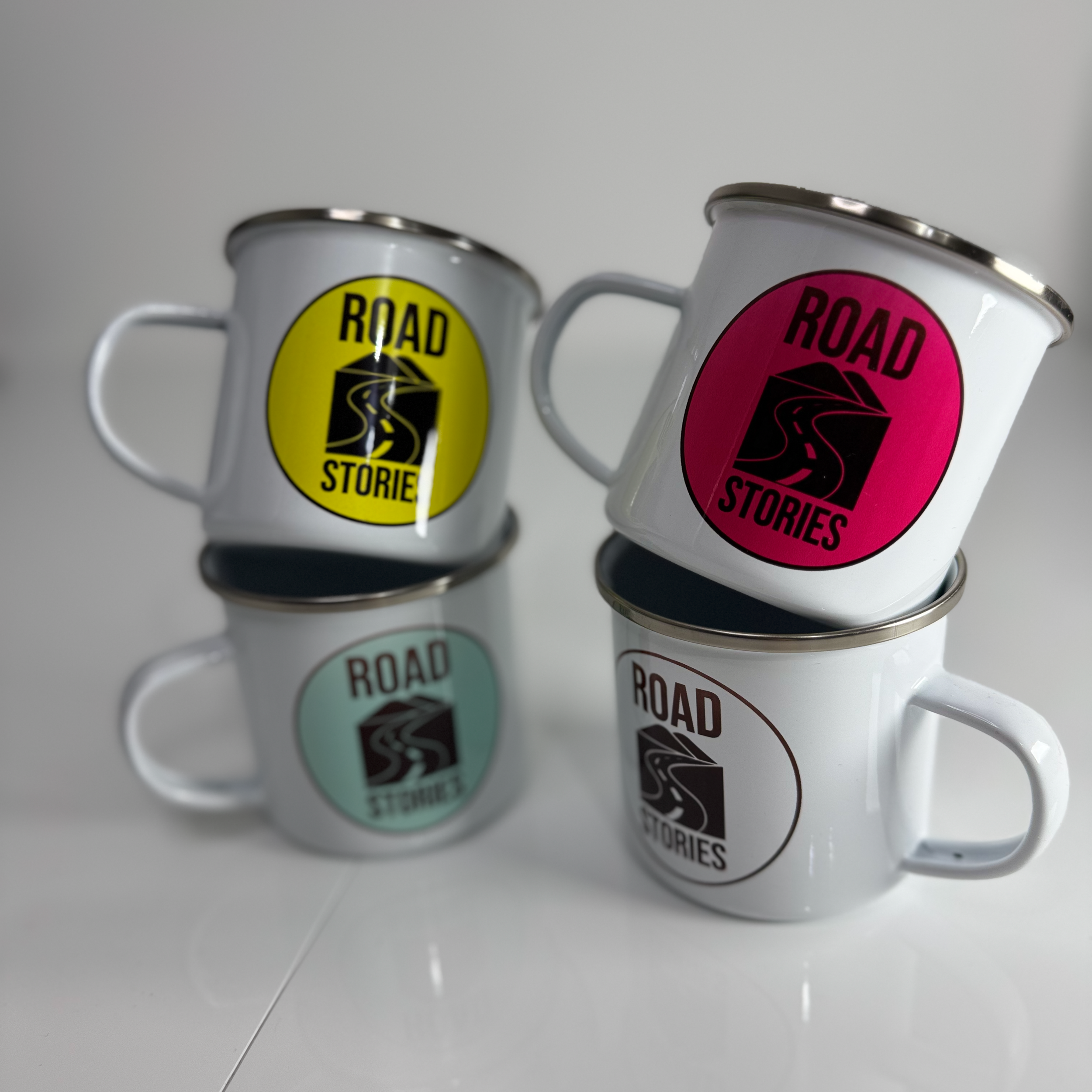 Road Stories White Enamel Mug