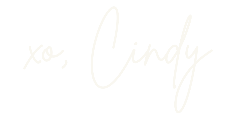 Stylized white handwritten text on black background that says "xo, Cindy". Soul State Welless