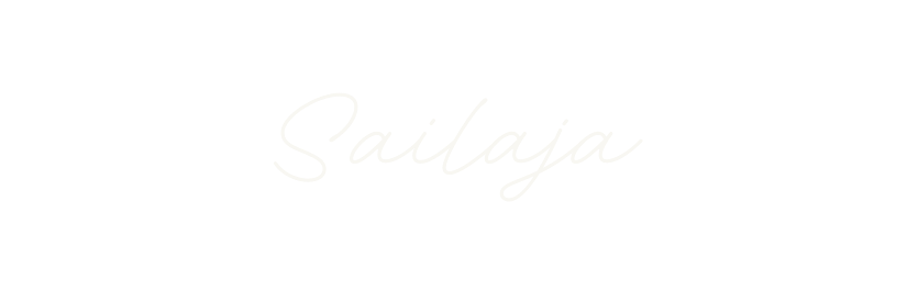 Stylized text saying 'Sailaja' with decorative floral design elements.