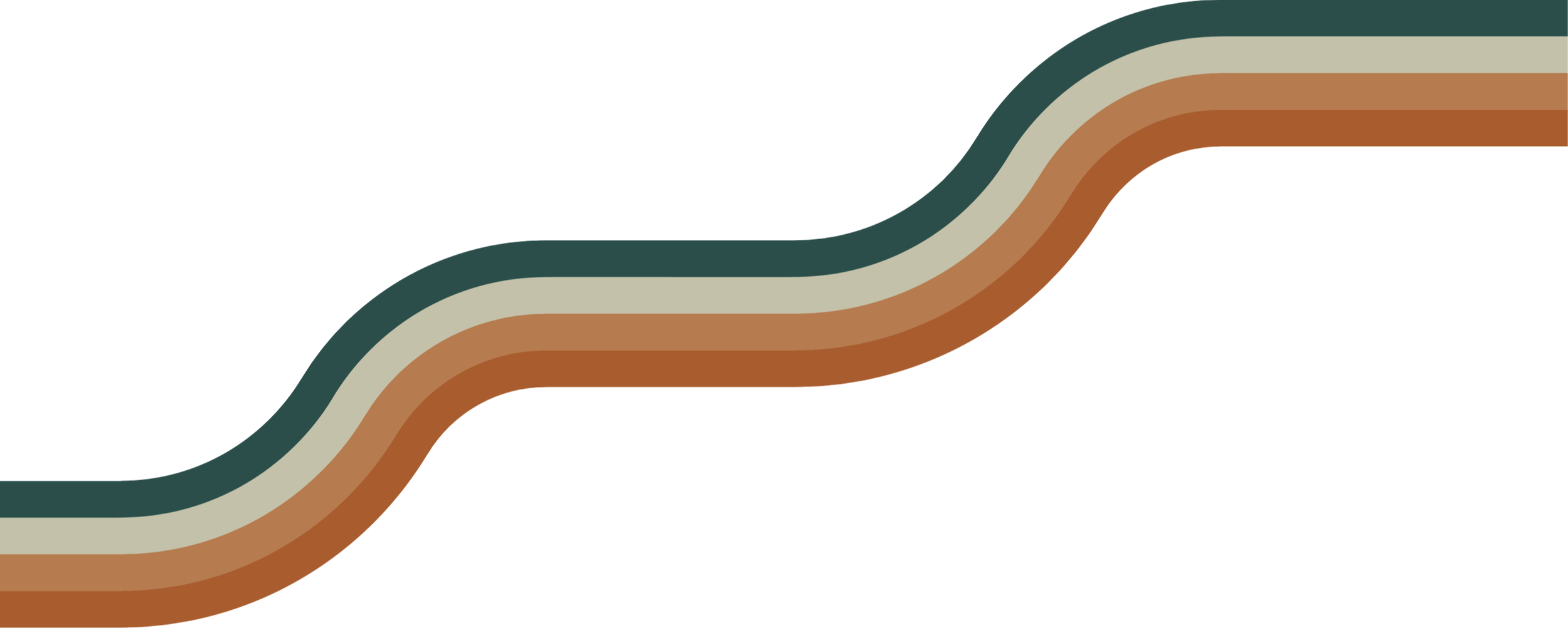 Colorful wavy stripes in shades of green, beige, and brown on a black background.