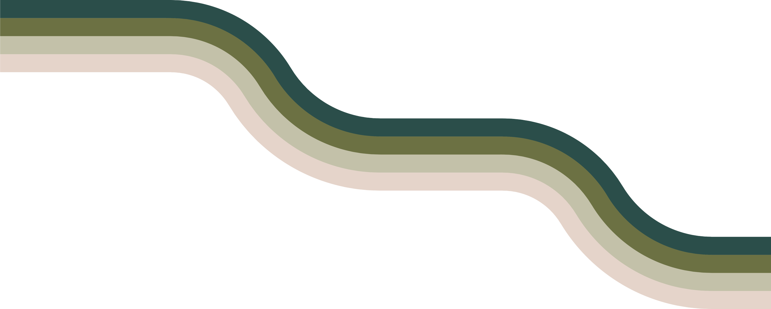 Wavy abstract lines in muted green, beige, and dark teal colors.