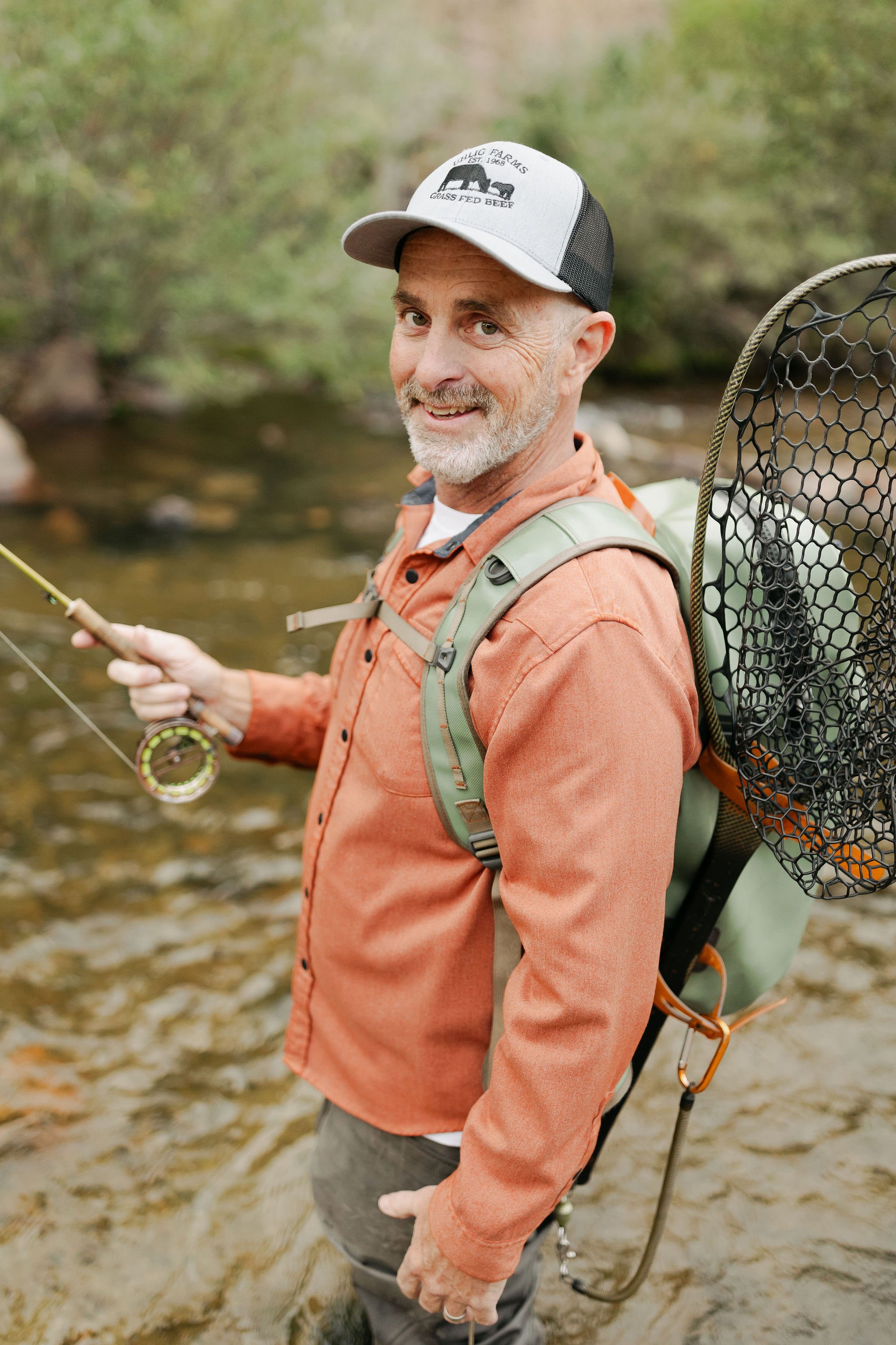Shawn Krush of Ginkgo Way outdoors flyfishing