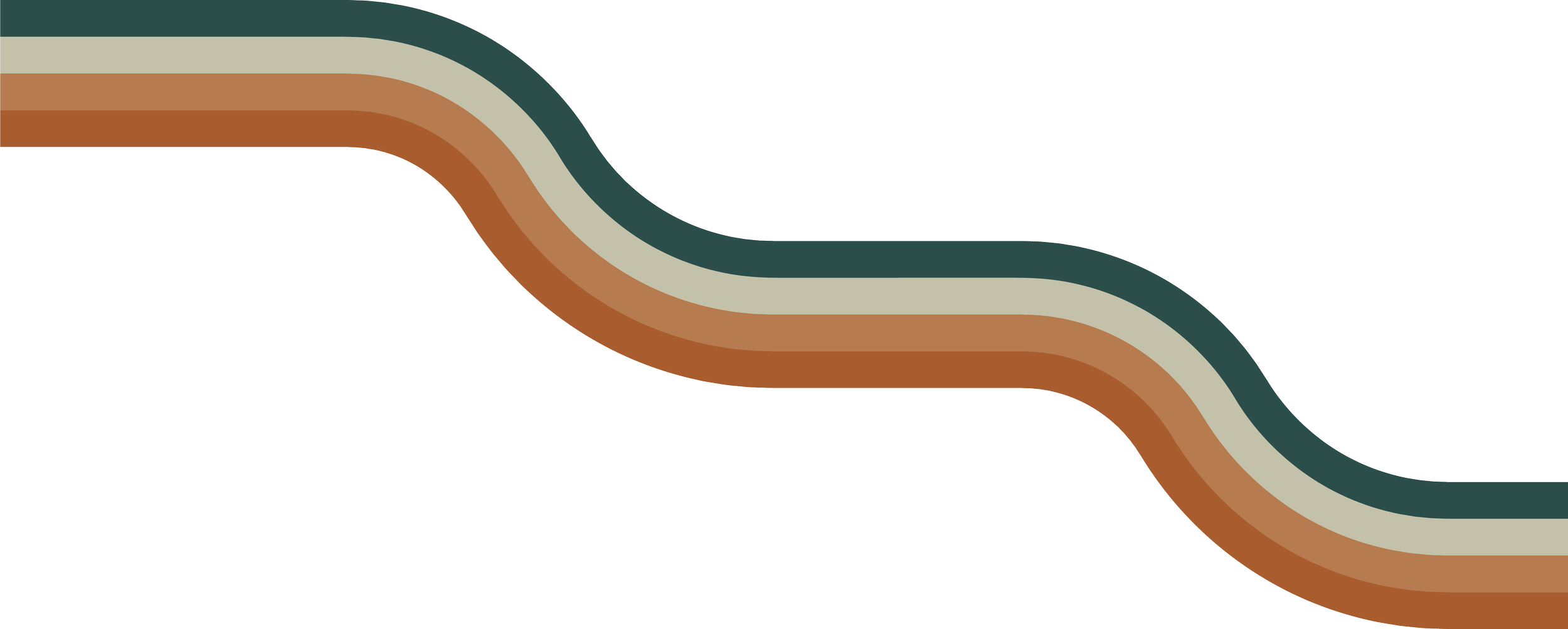 Abstract striped wavy lines in earth tones on a white background