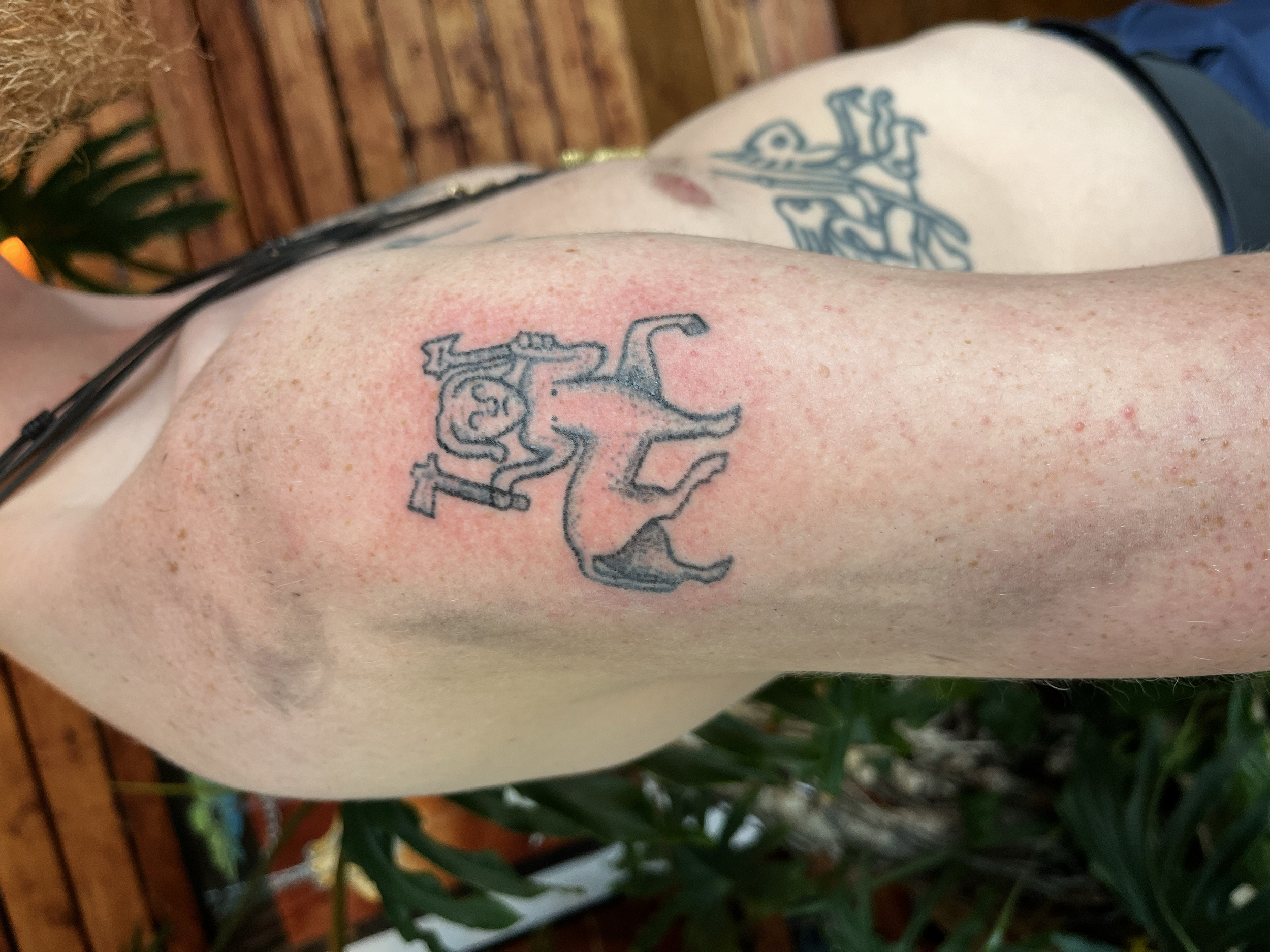 Hand Poked Pictish Scottish Centaur Tattoo, Cincinnati Ohio 
