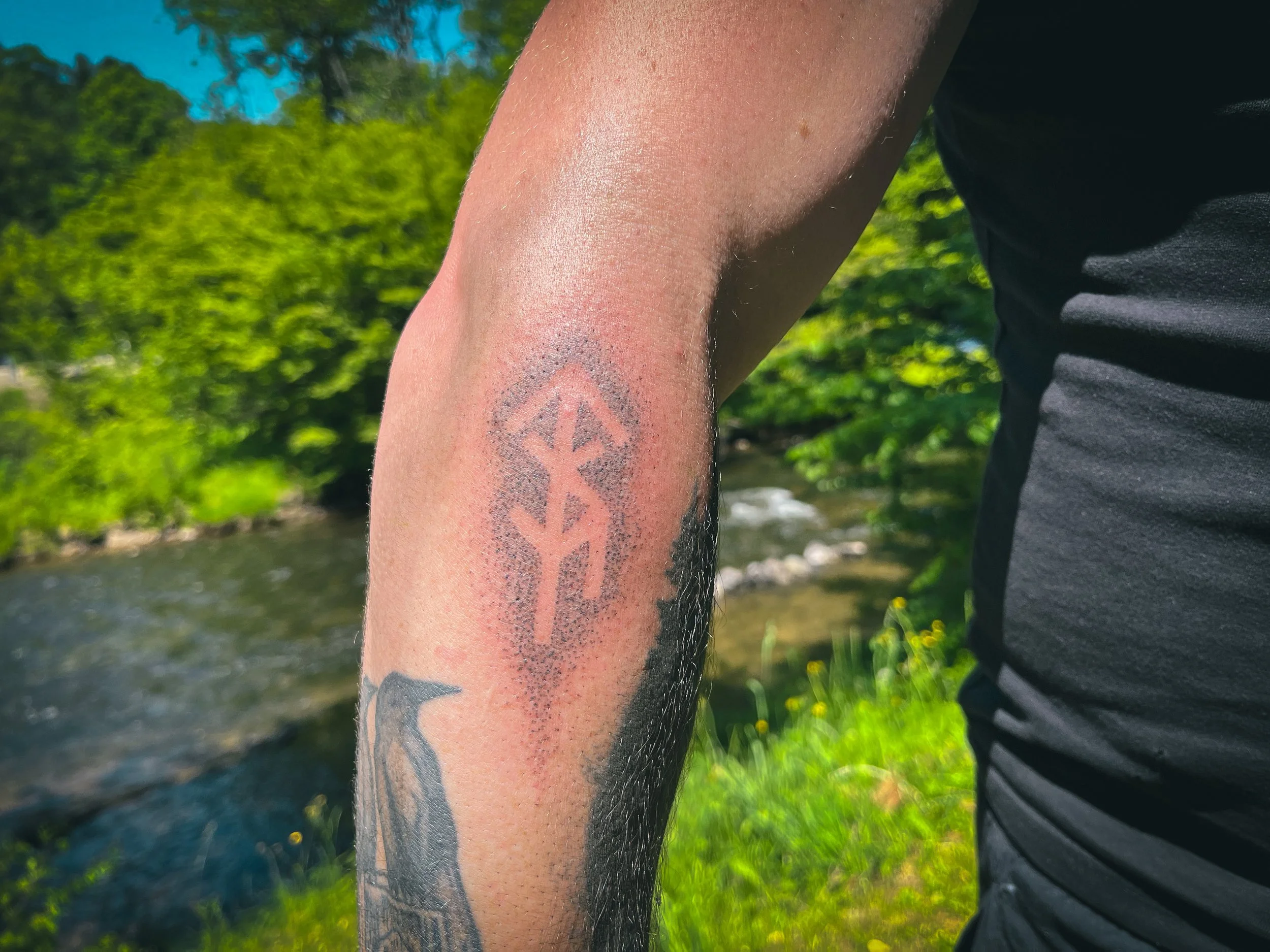 Hand Poked Bindrune tattoo Cincinnati Ohio 