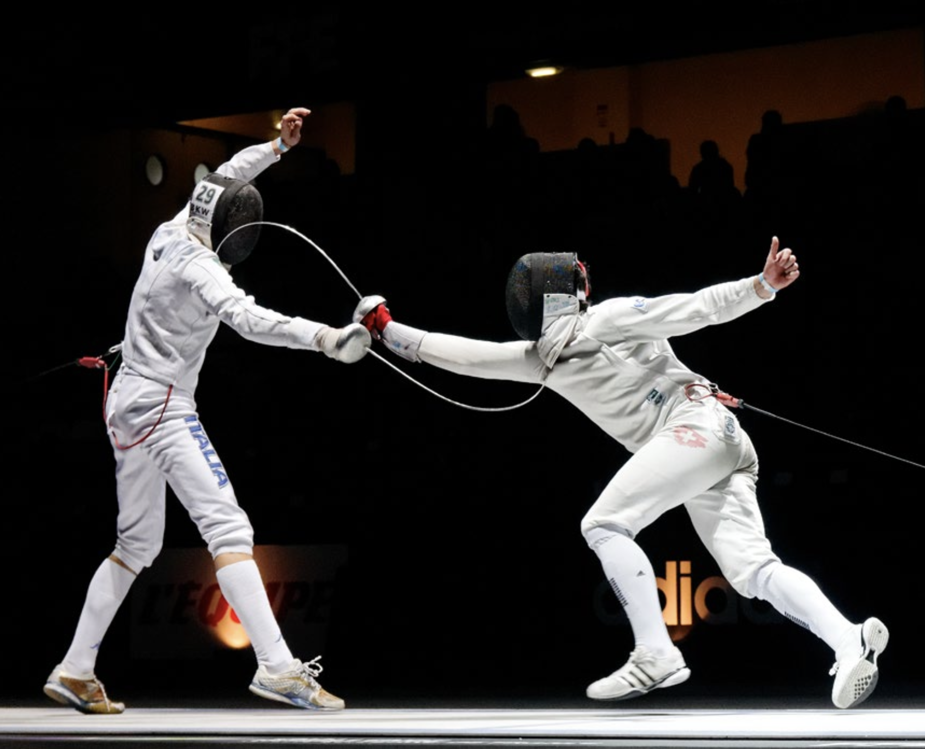 The bend in the blade