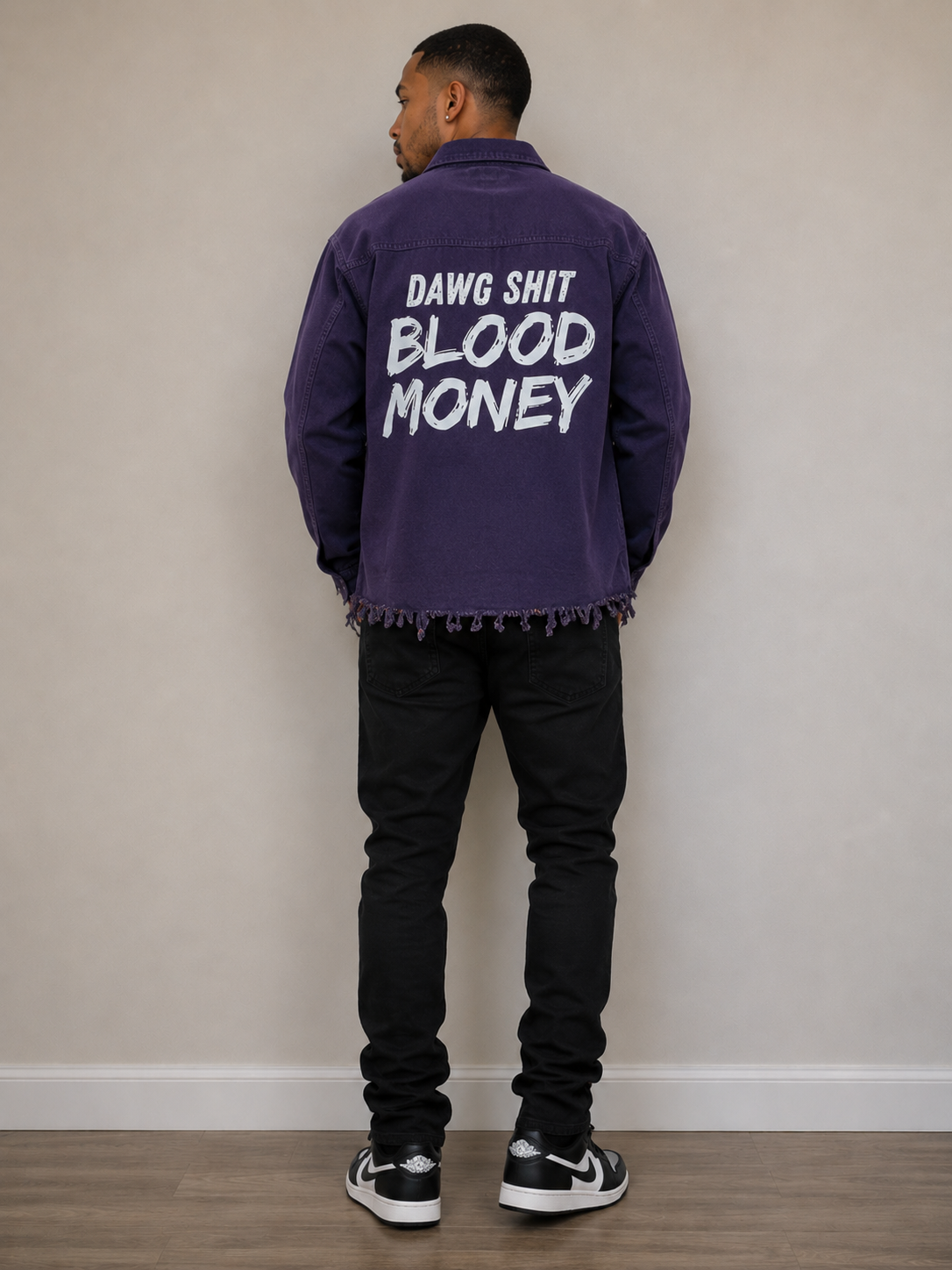 BLOOD MONEY DENIM BUTTON DOWN - PURPLE