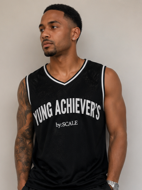 YOUNG ACHEIVERS JERSEY SLEEVELESS - BLACK