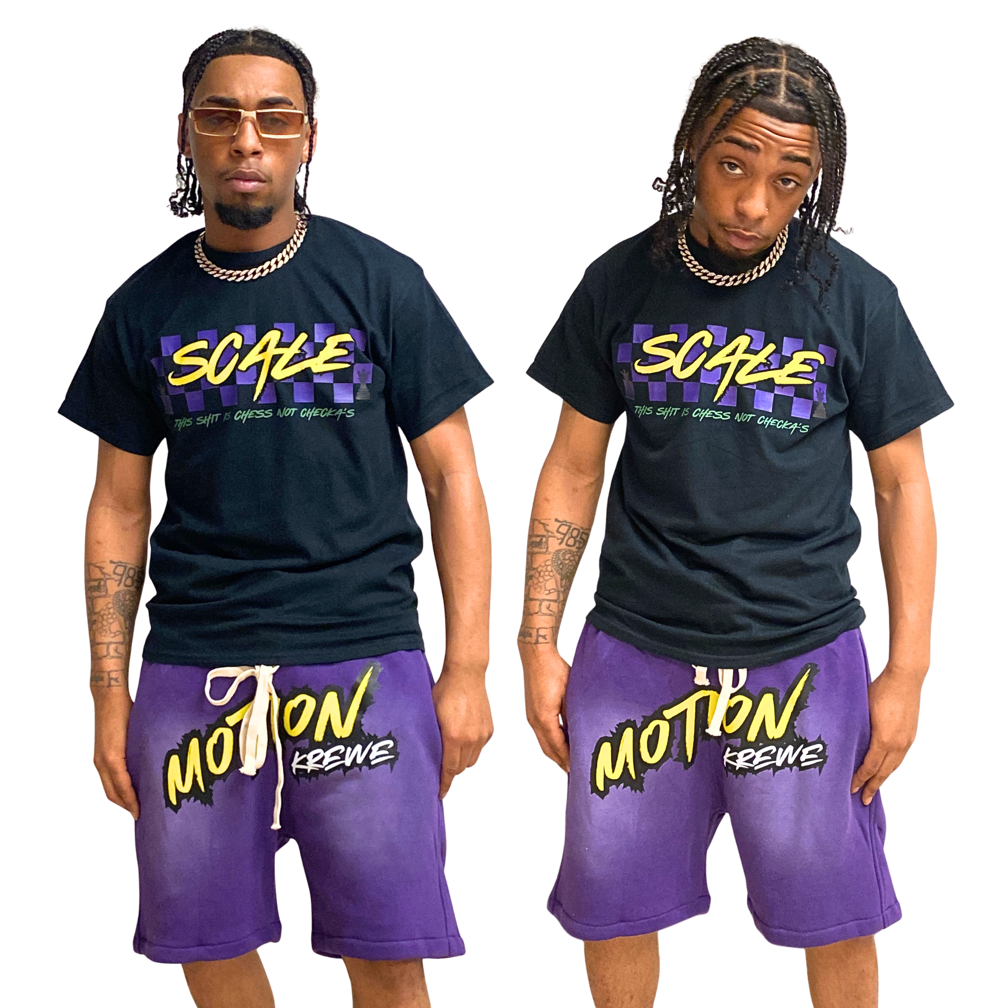 MOTION KREWE - PURPLE SHORTS SET