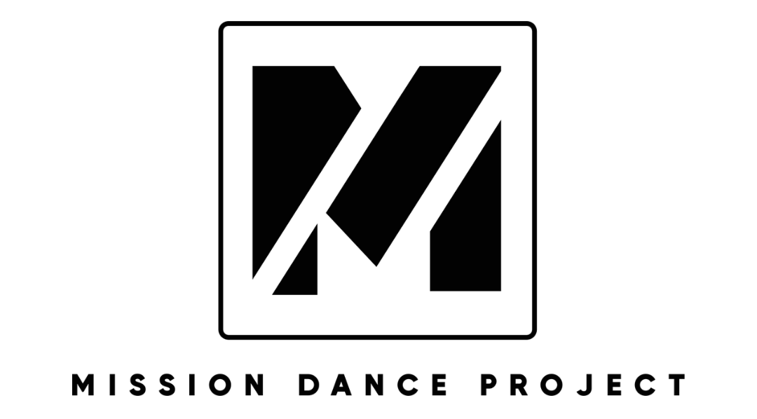 Black logo with stylized 'K' and 'M' inside a square, and the text 'Mission Dance Project' below.