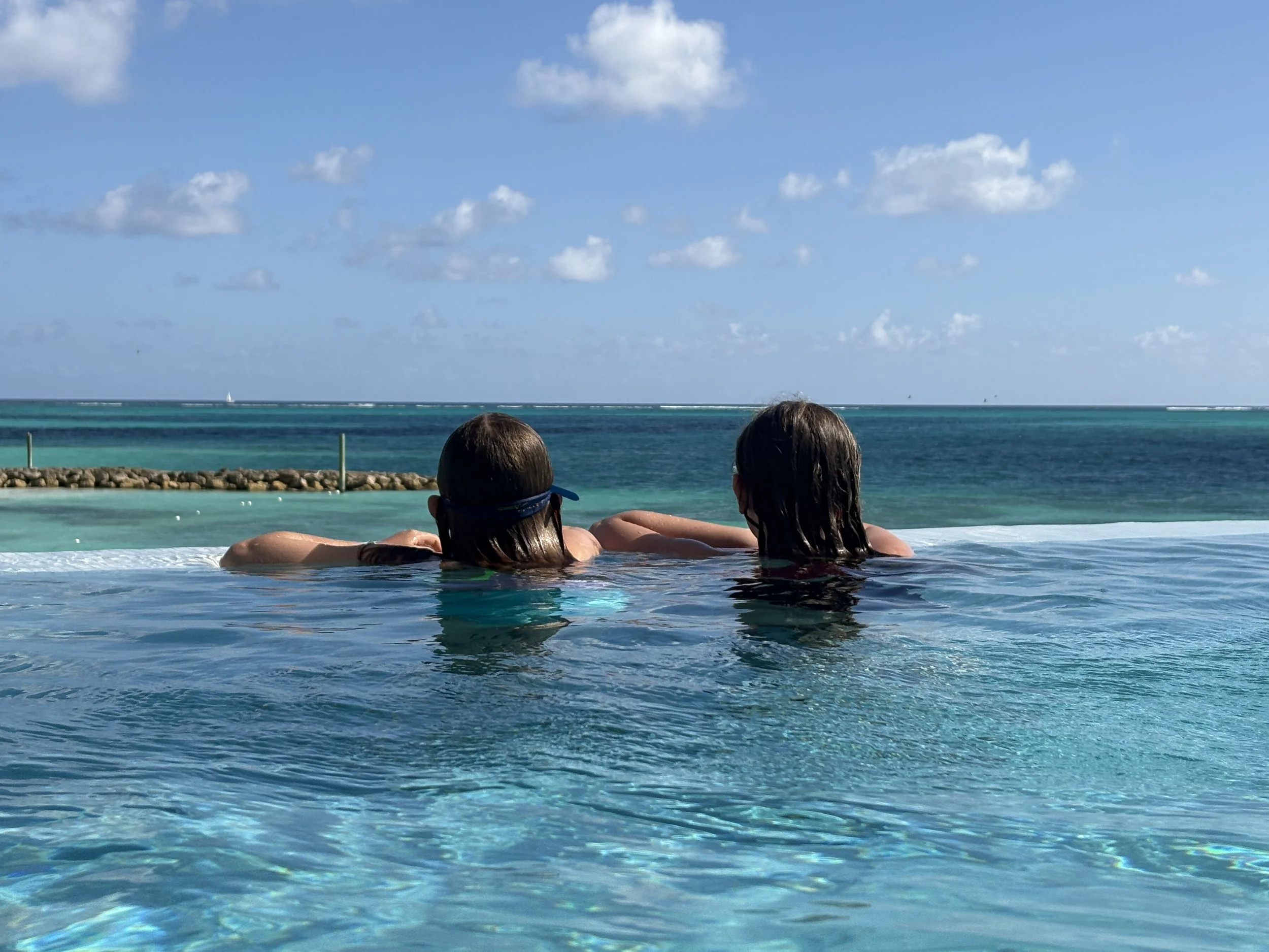Baha Mar Beach Club ocean view with lounge chairs