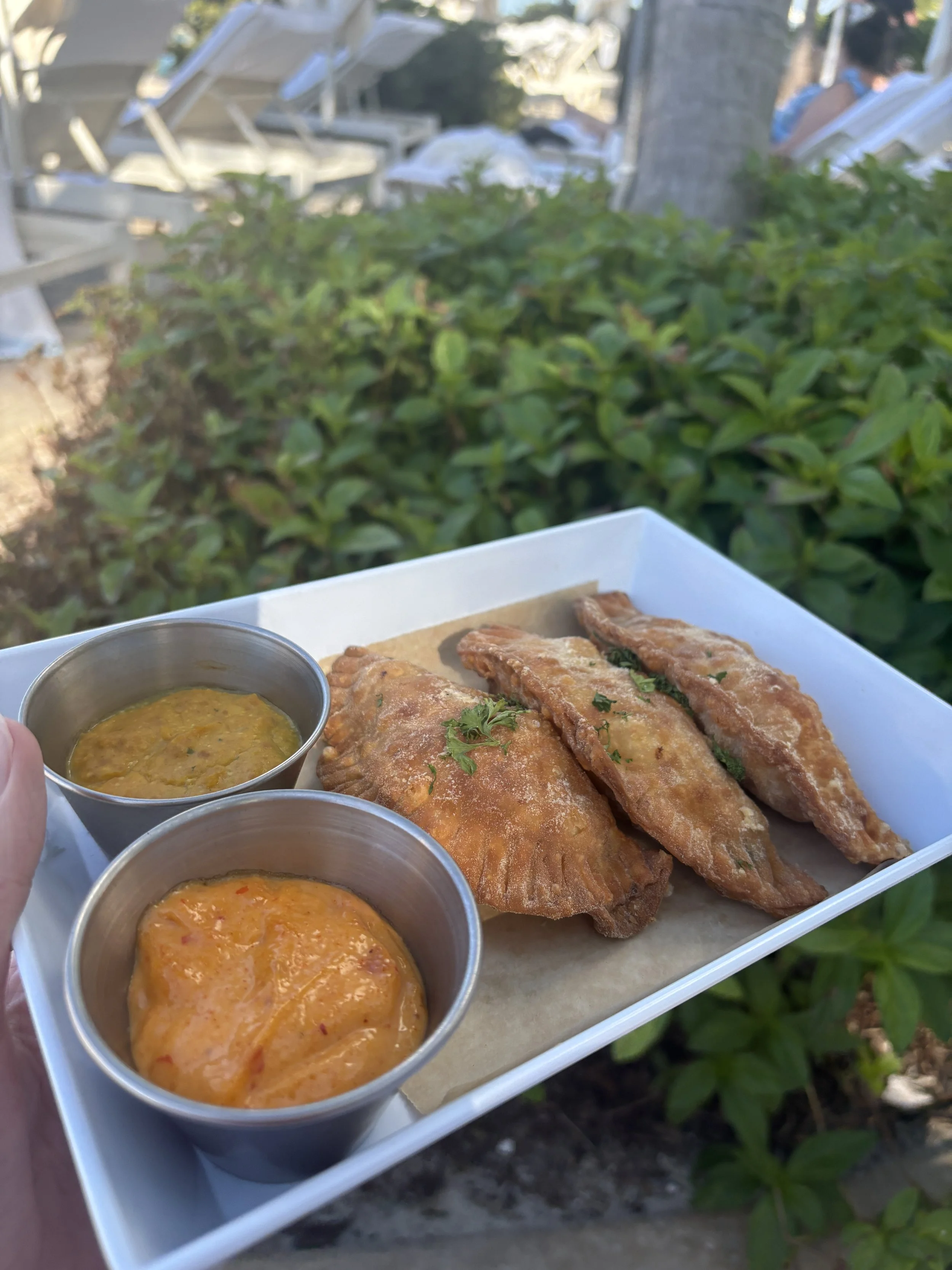 Chicken empanadas from 25 North at Baha Mar Bahamas
