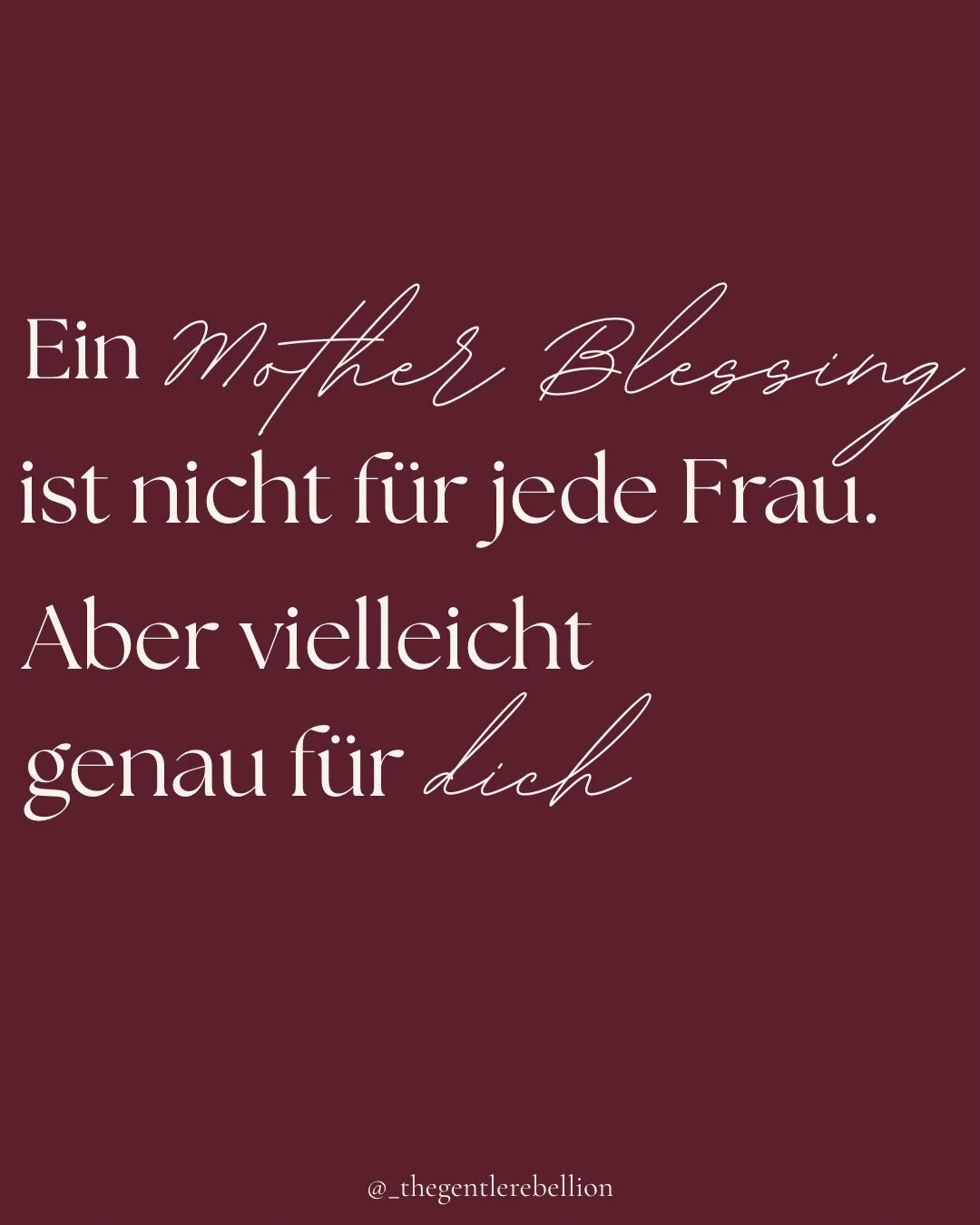 Ein Mother Blessing ist eine Zeremonie f&uuml;r dich als werdende Mutter.💫

Ein Ritual , in dem du nicht &bdquo;funktionierst&ldquo;, sondern einfach sein darfst.&hearts;️

In Verbindung kommst darfst mit dir selbst und den Menschen, die dich halten
