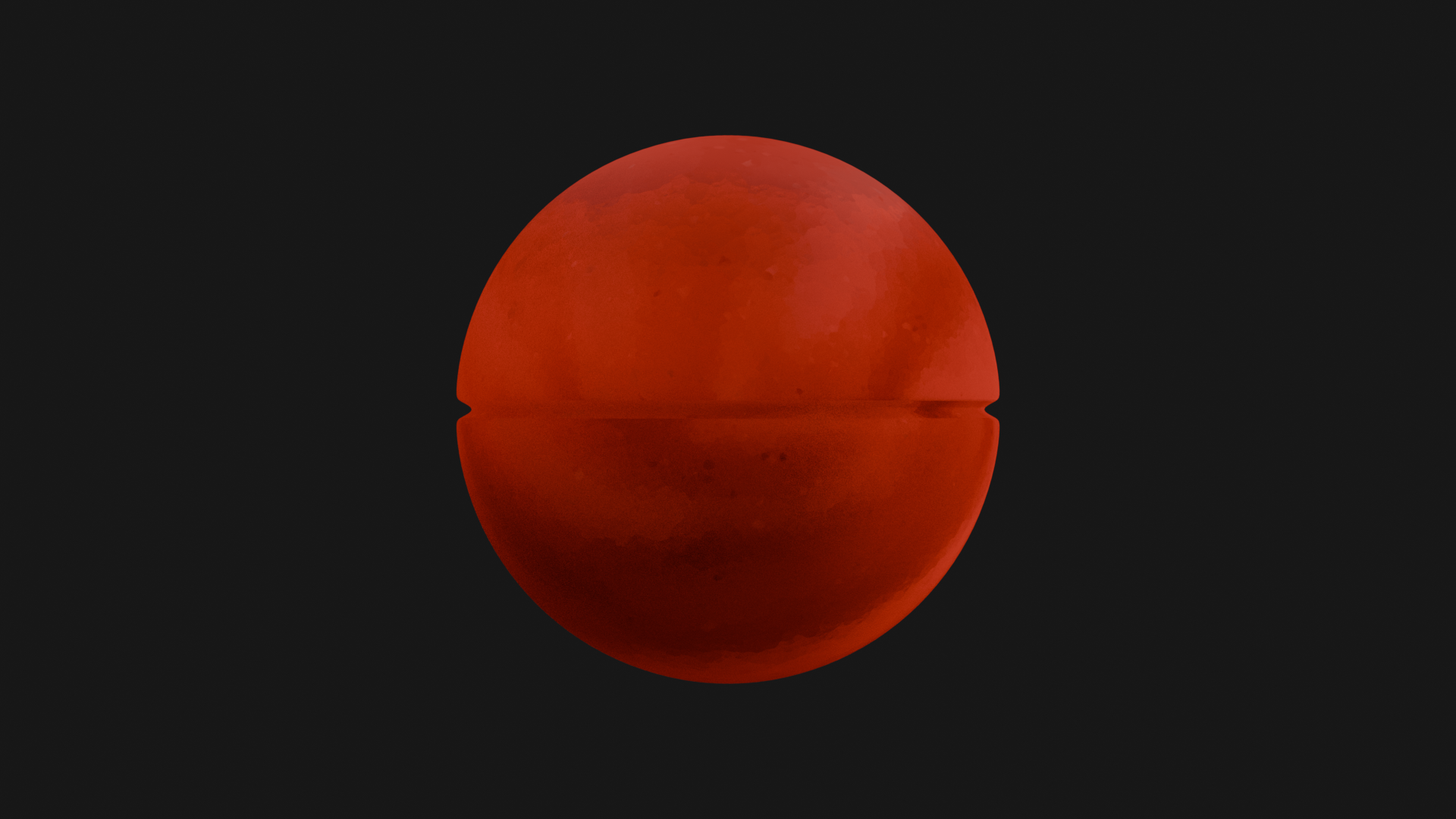 Red planet against black background with reflection below