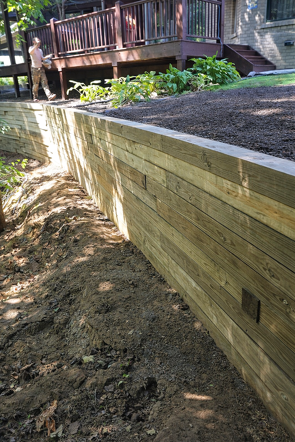 Wood Retaining Wall