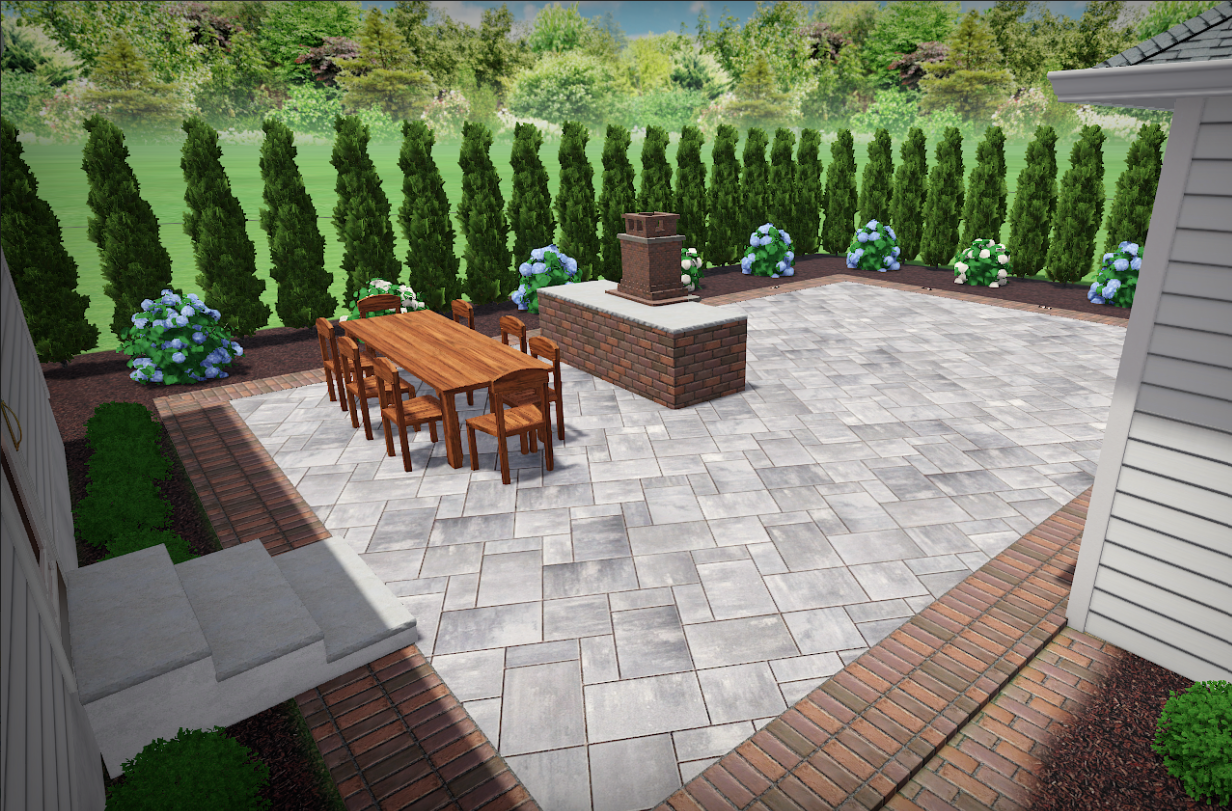 Graphic Image Fireplace/Patio Remodel -- Daylight