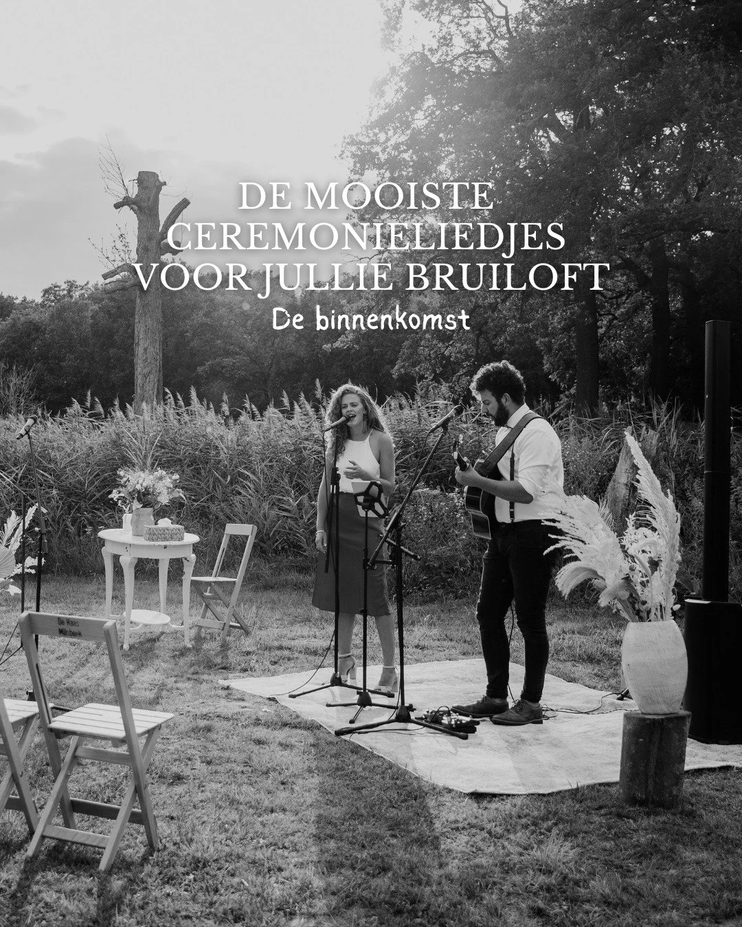 Ceremoniemuziek - De binnenkomst✨
Het moment dat jullie elkaar voor het eerst zien vraagt om de passende sfeer. De juiste muziek kan hier aan bijdragen. Wij helpen jullie om deze sfeer neer te zetten, bij deze onze vijf favoriete songs om mee binnen 
