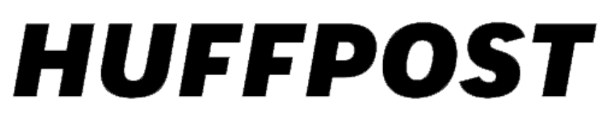 Text reading 'HUFFPOST' in a black stylized font in a transparent background .