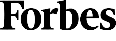 The Forbes logo in black and white.