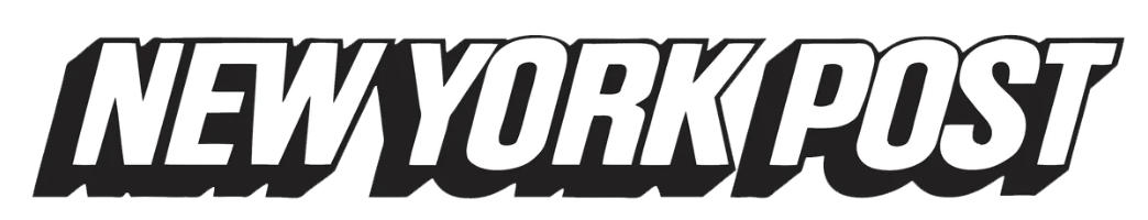 Logo of the New York Post with bold black and white text.