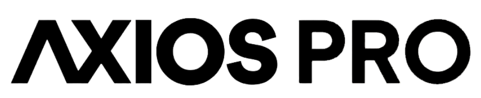 "AXIOS PRO" logo written in black uppercase letters on a clear background.