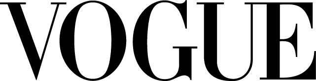 Vogue logo in black in a clear background