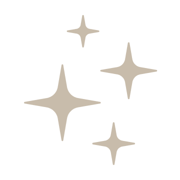 Five stylized star shapes on a black background.