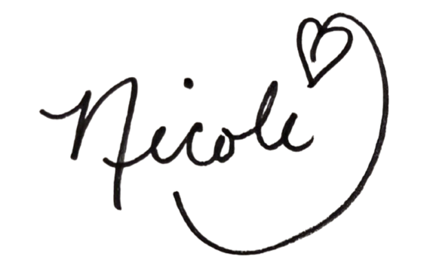 Nicole signature with heart leaf