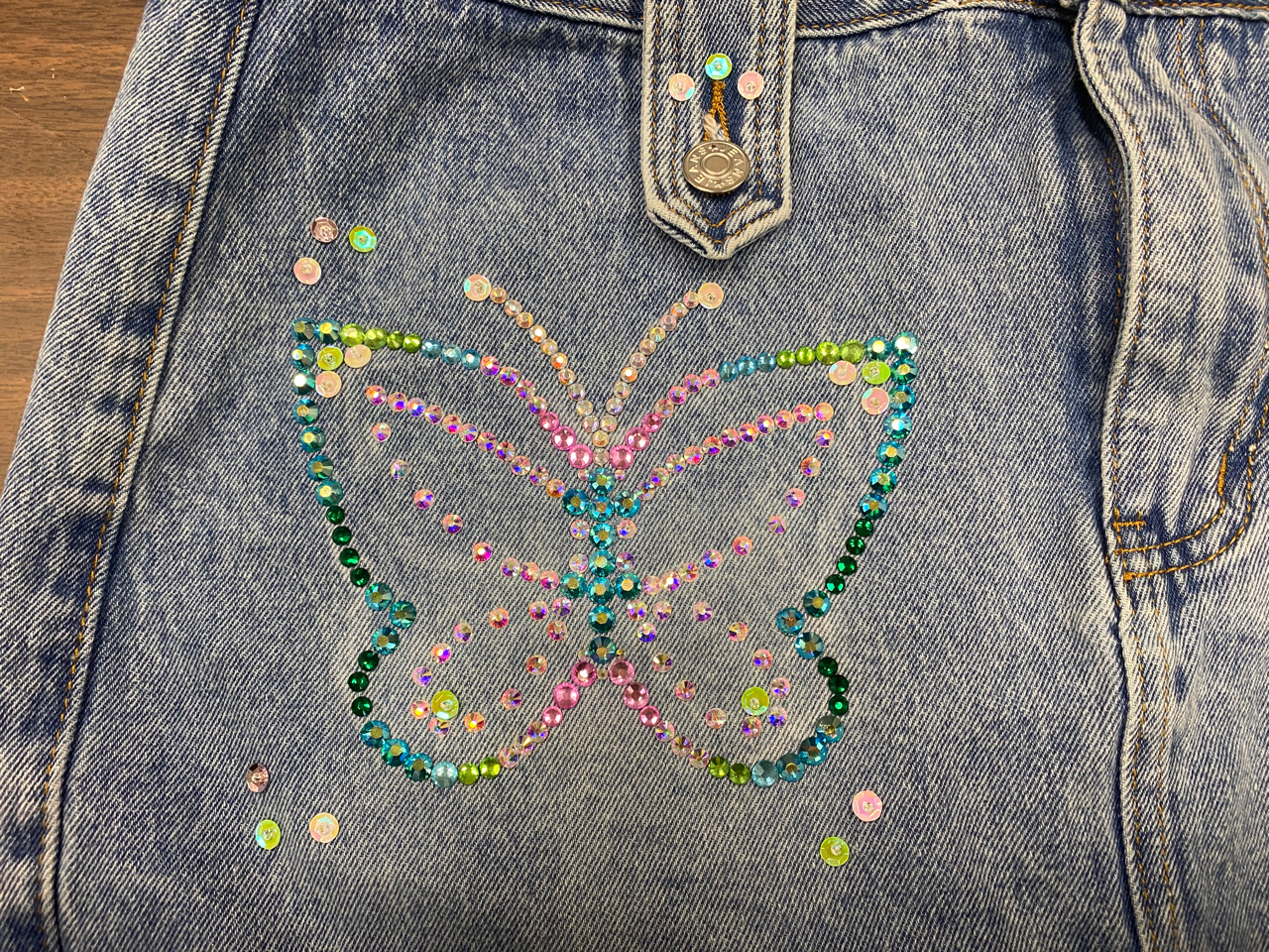 Beaded, sequined, and stoned skirt