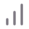 Minimalist bar chart with four vertical bars of varying heights